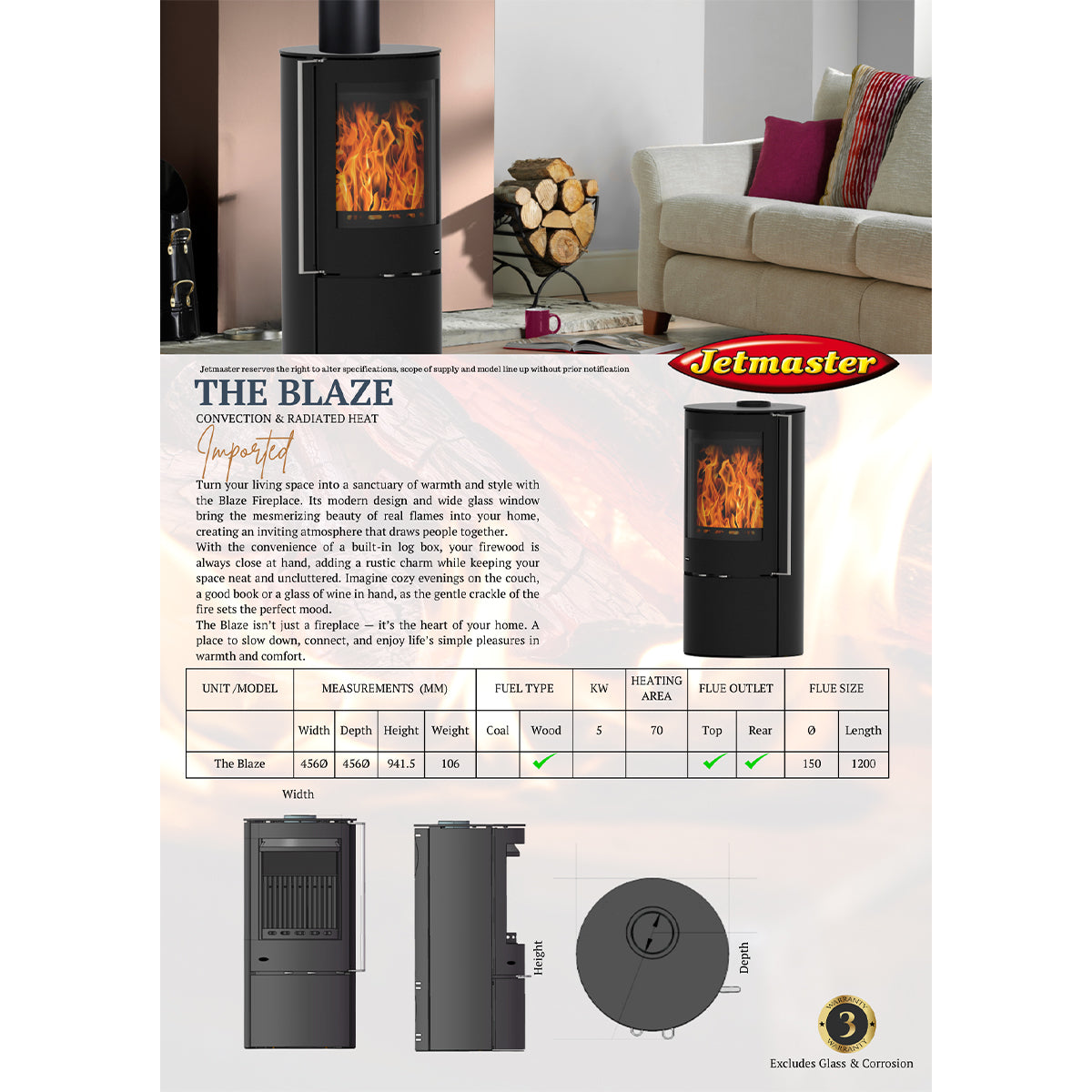 Jetmaster Blaze With Logbox (5Kw/70m²) | 32024286