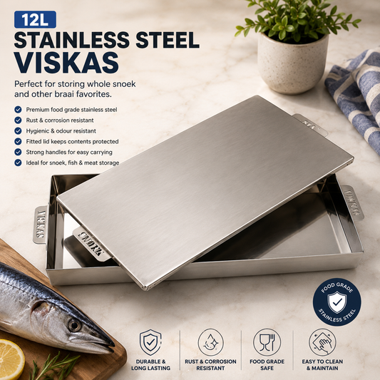 12L Stainless Steel Vis & Vleiskas