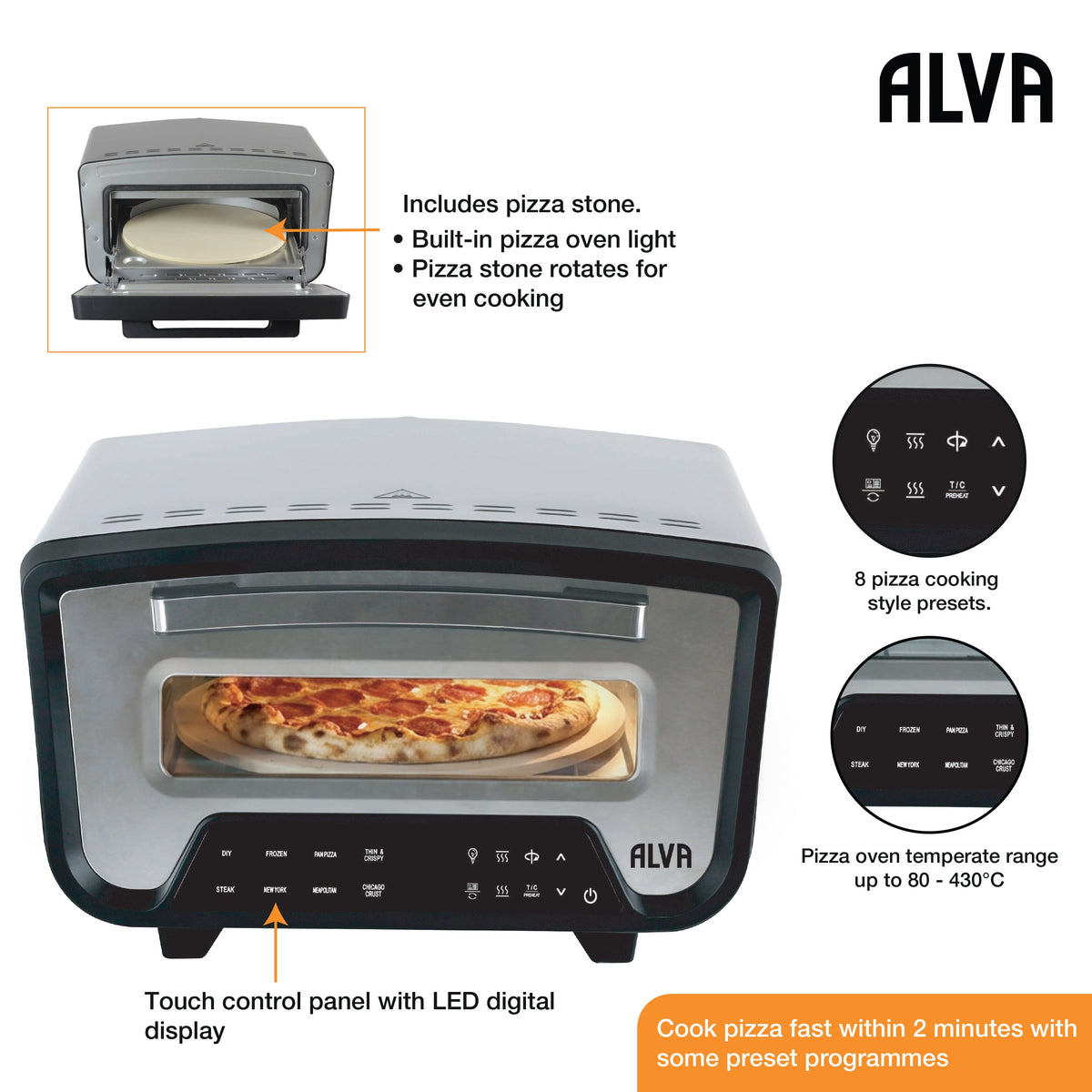 Alva electric pizza oven