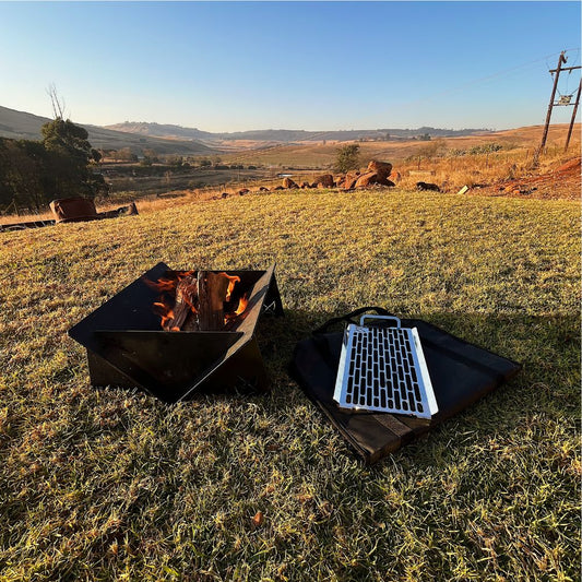 Fire Pit Mobile Grill Combo