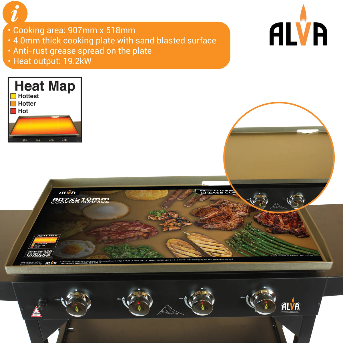Alva Fuji 4 Burner Gas Griddle BBQ Station | G673