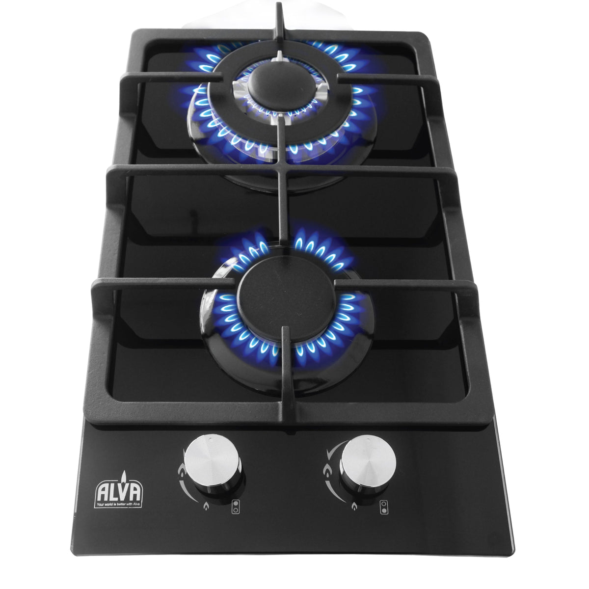 Alva 30cm 2-burner glass gas hob
