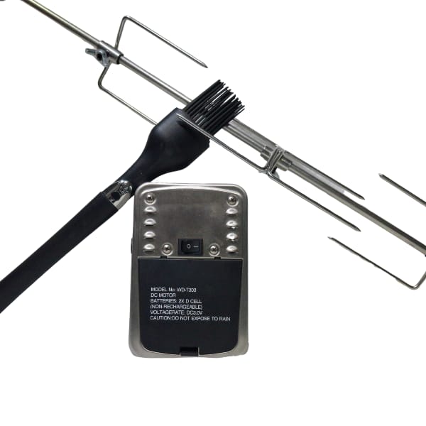 NTO Stainless Steel Rotisserie Shaft (650mm), Silent Rotisserie Motor & FREE Weber Combo