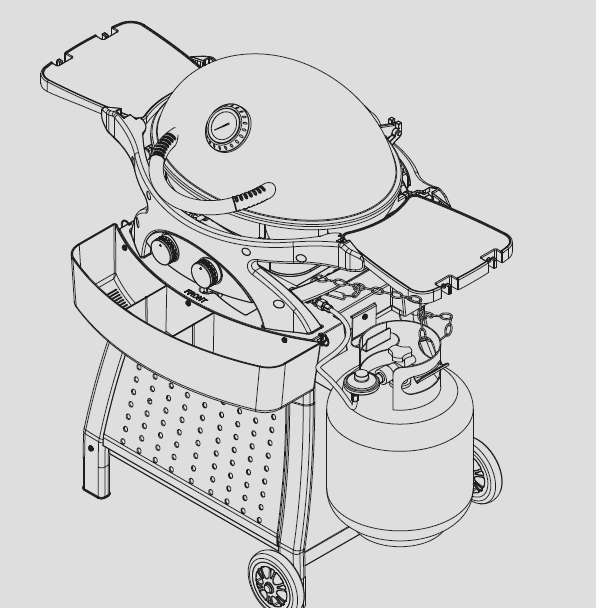 MONDO 2-BURNER GAS BBQ & CART (2 Boxes) | G651