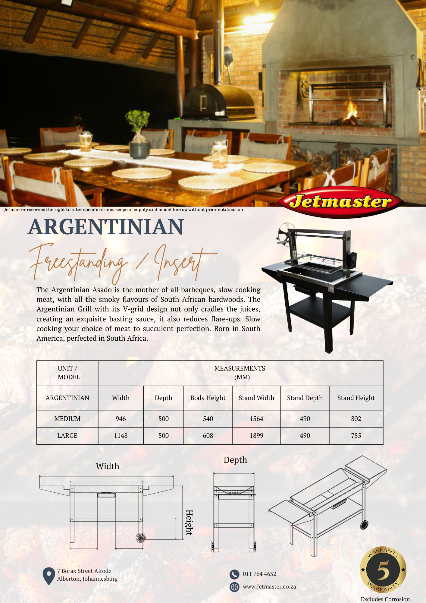 JETMASTER Argentinian Grill -LARGE