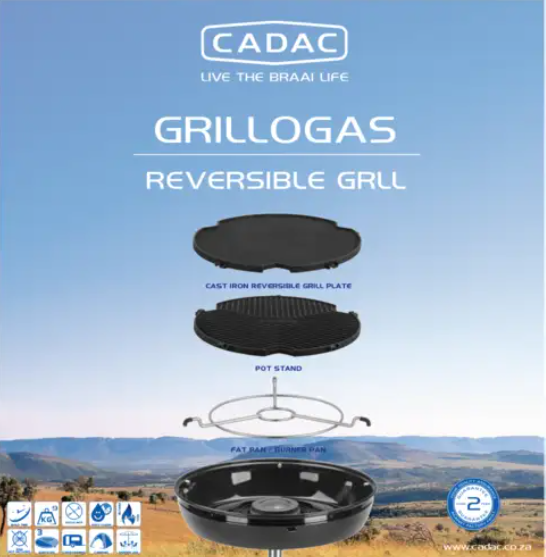 Grillogas - Cast Iron Reversable Grill Braai | 740-10-ZA