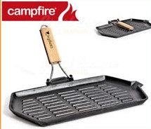 Campfire Frypan Rectangle With Folding Handle- 35CM | P116L-09