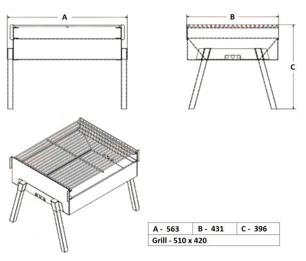 JETMASTER Picnic Table Top Braai | JMPNTT