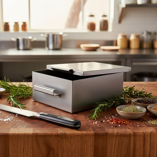 Stainless Steel Braai Box Open