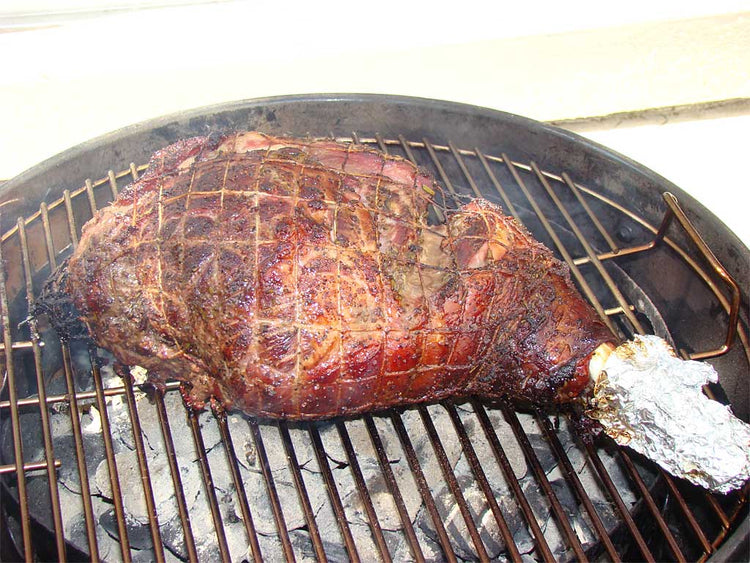 Barbecued Leg Of Lamb With Garlic & Rosemary (er Kettle or Gas