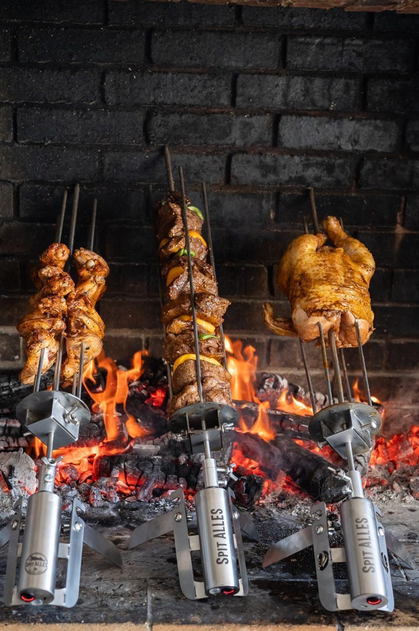 SpitAlles Rotisserie Combo (Includes: Counter Stand, Motor, Fork with Shaft and Canvas Bag)