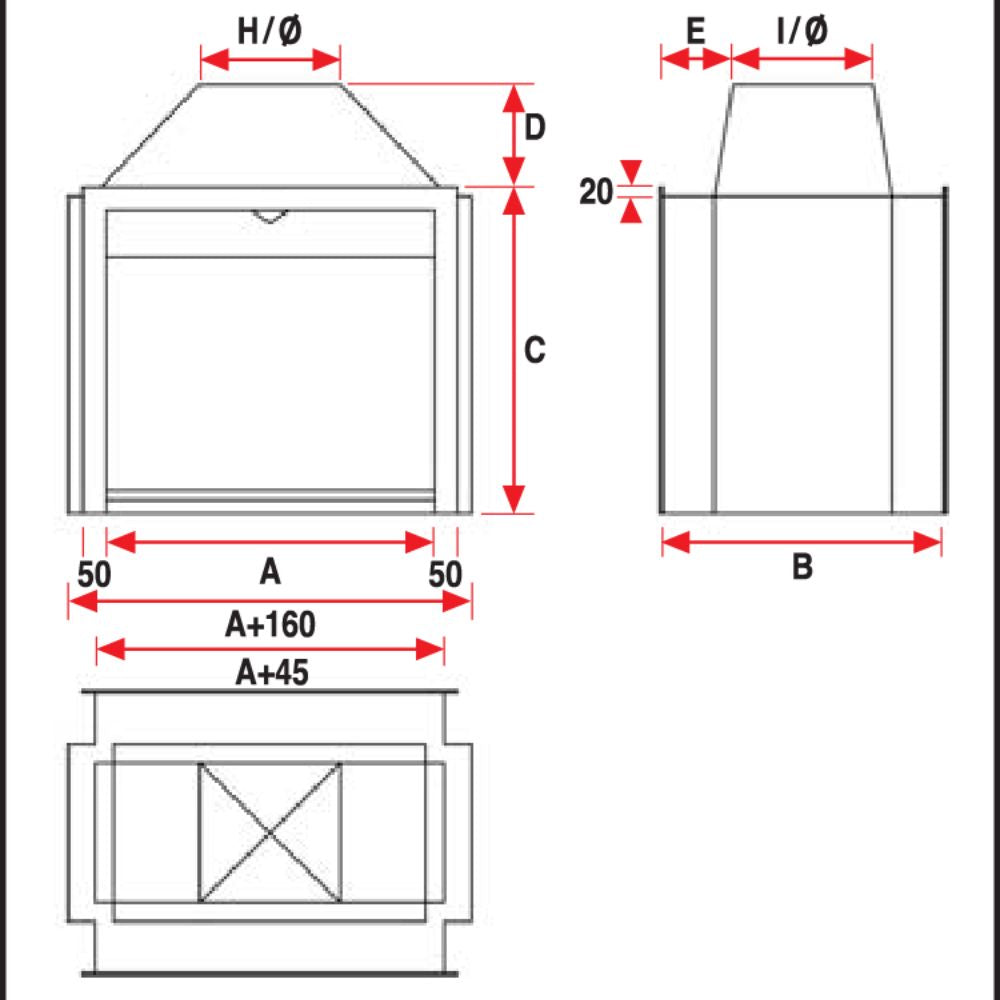 1050 Double sided Professional Universal Fireplace