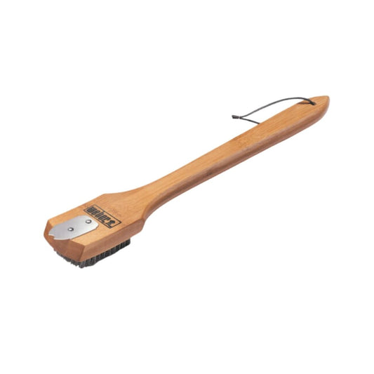 WEBER 46CM Bamboo Grill Brush (With Notched Scraper)