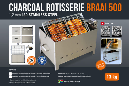 TP Charcoal Rotisserie 430 Stainless Steel | TP16198-430