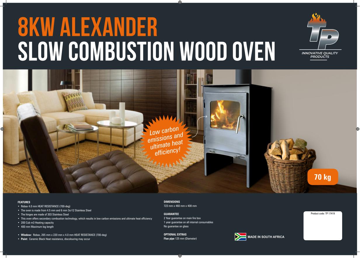 TP 8Kw Alexander Combustion Oven Stainless Steel (8kW/290m³) | TP17419