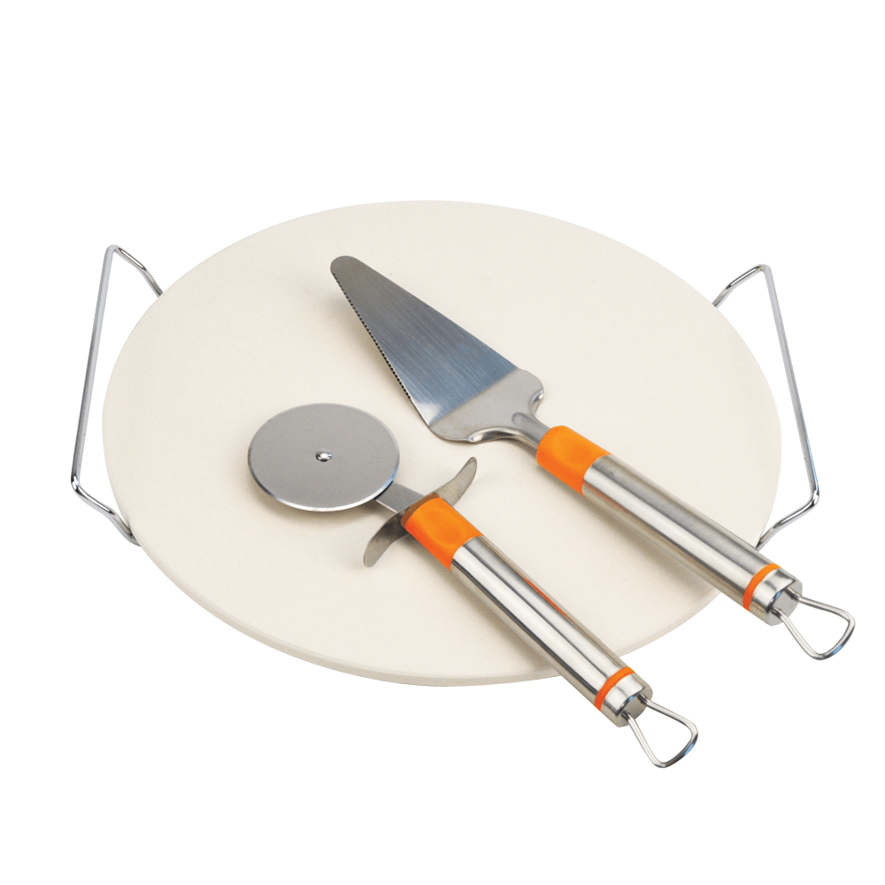 30cm Pizza stone with lifter and cutter