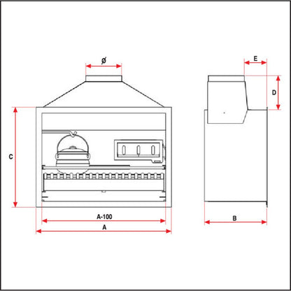 4 in 1 Quadro Fireplace