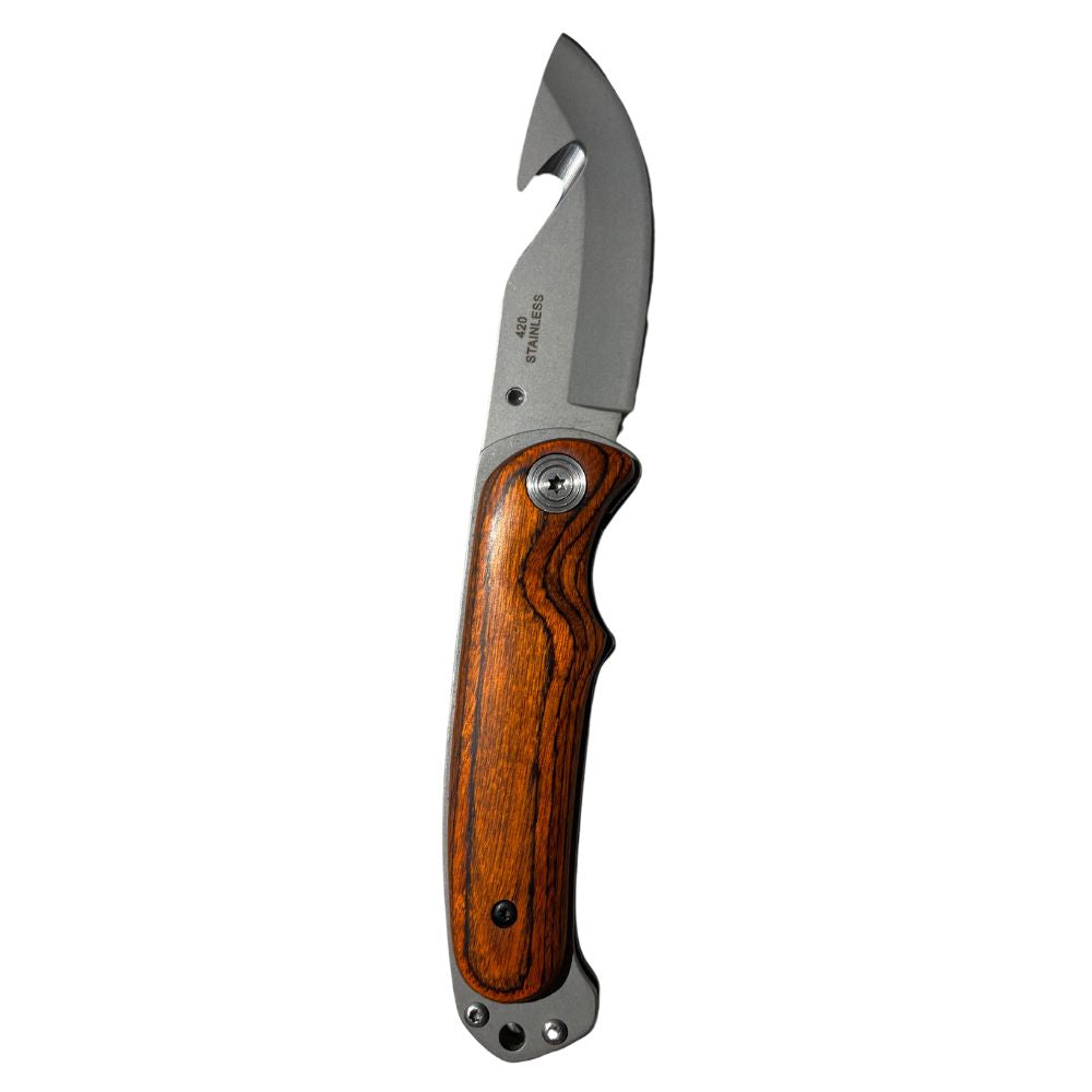 5“ Folder Knife with Pakka Wood Matt Drop Blade 