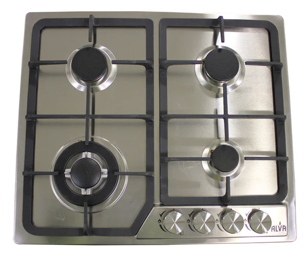 Alva 60cm 4-BURNER GAS HOB - STAINLESS STEEL