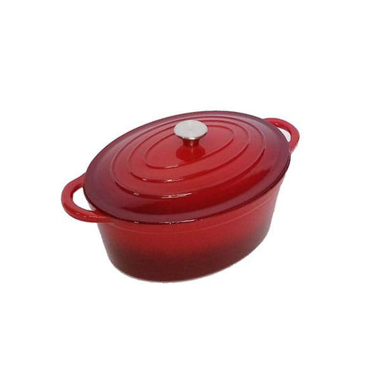 6800ML Enamel Cast iron  Oval Casserole RED