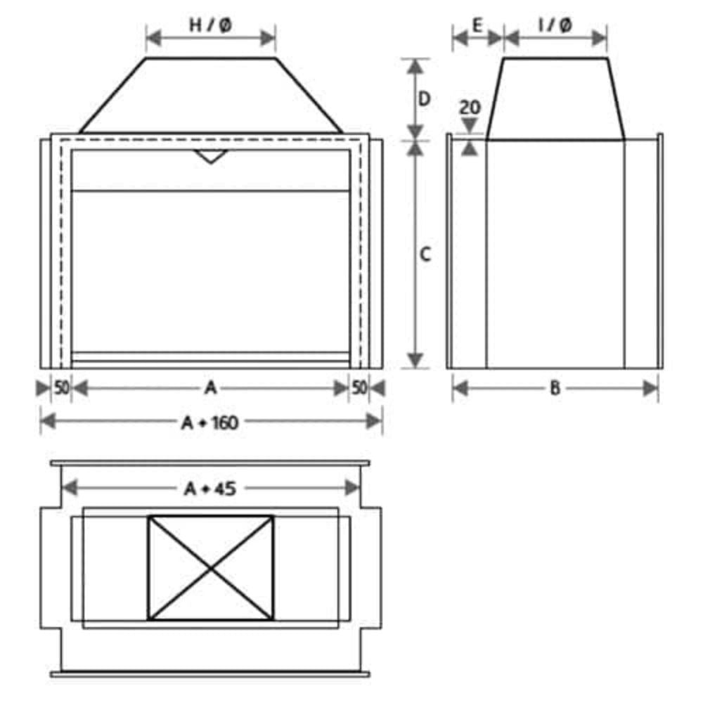 700 Double side Professional Universal Fireplace