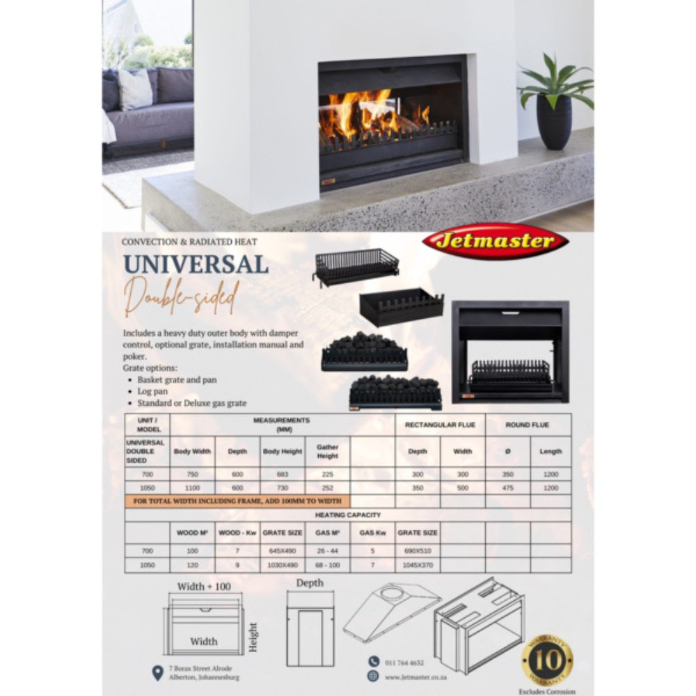 700 Double side Professional Universal Fireplace
