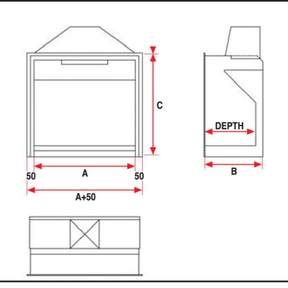 700 S Professional Universal Fireplace 