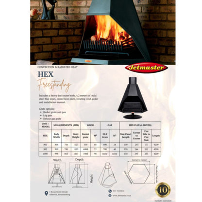 800 Hex Complete COMBO Fireplace