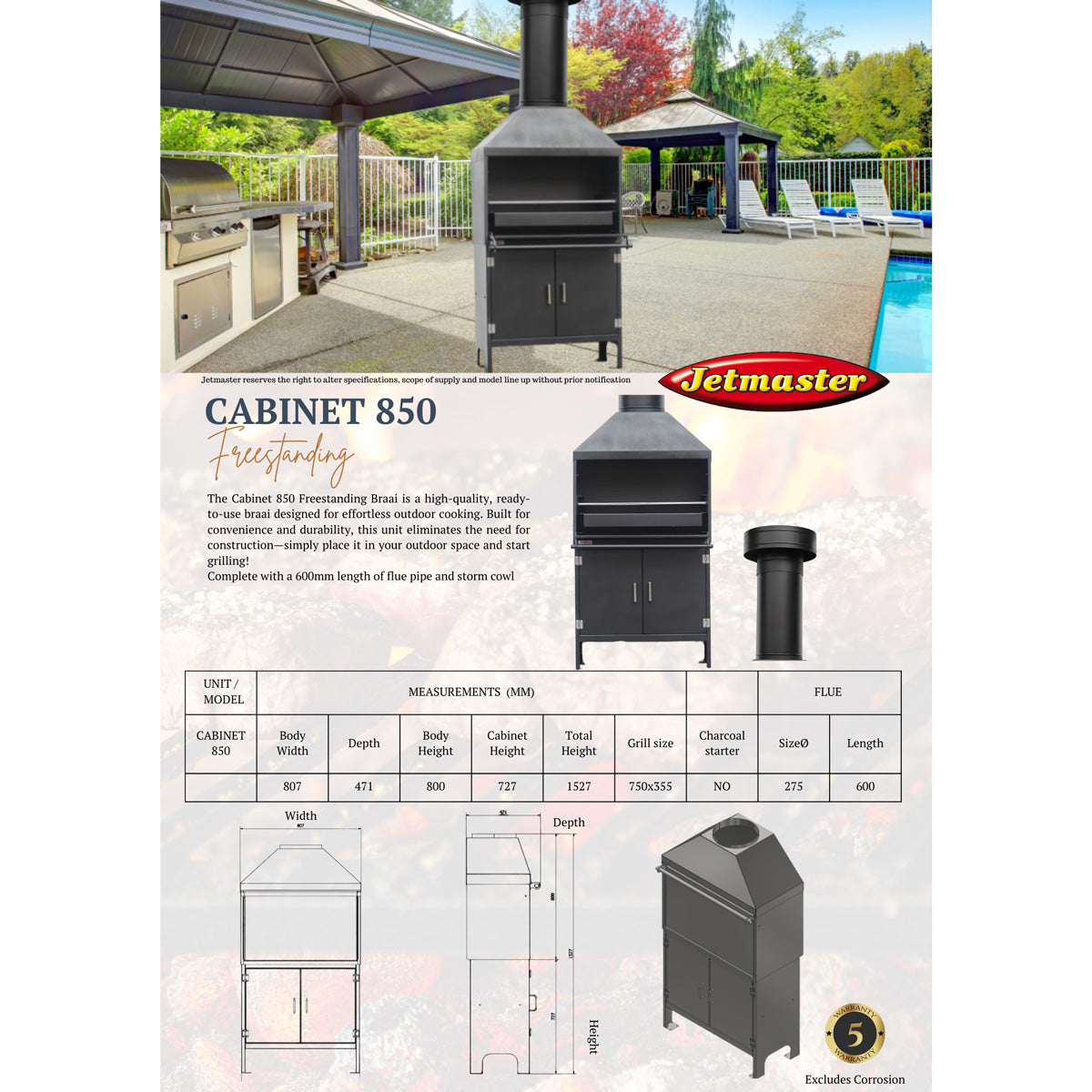 Jetmaster Cabinet 850 Freestanding | D3000102