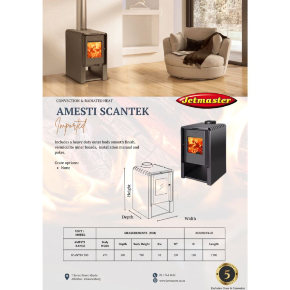 Amesti Scantek Freestanding Fireplace