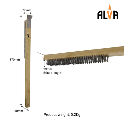 Alva pizza oven brush with scraper