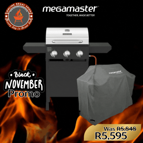Megamaster Black November Combo Promo 3 (3 Burner & Cover)