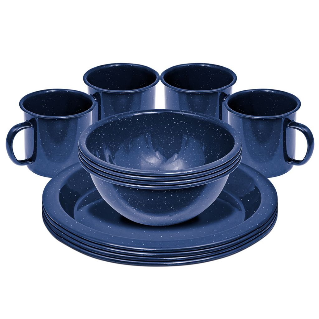 Dinnerset 4 Person Enamel Navy