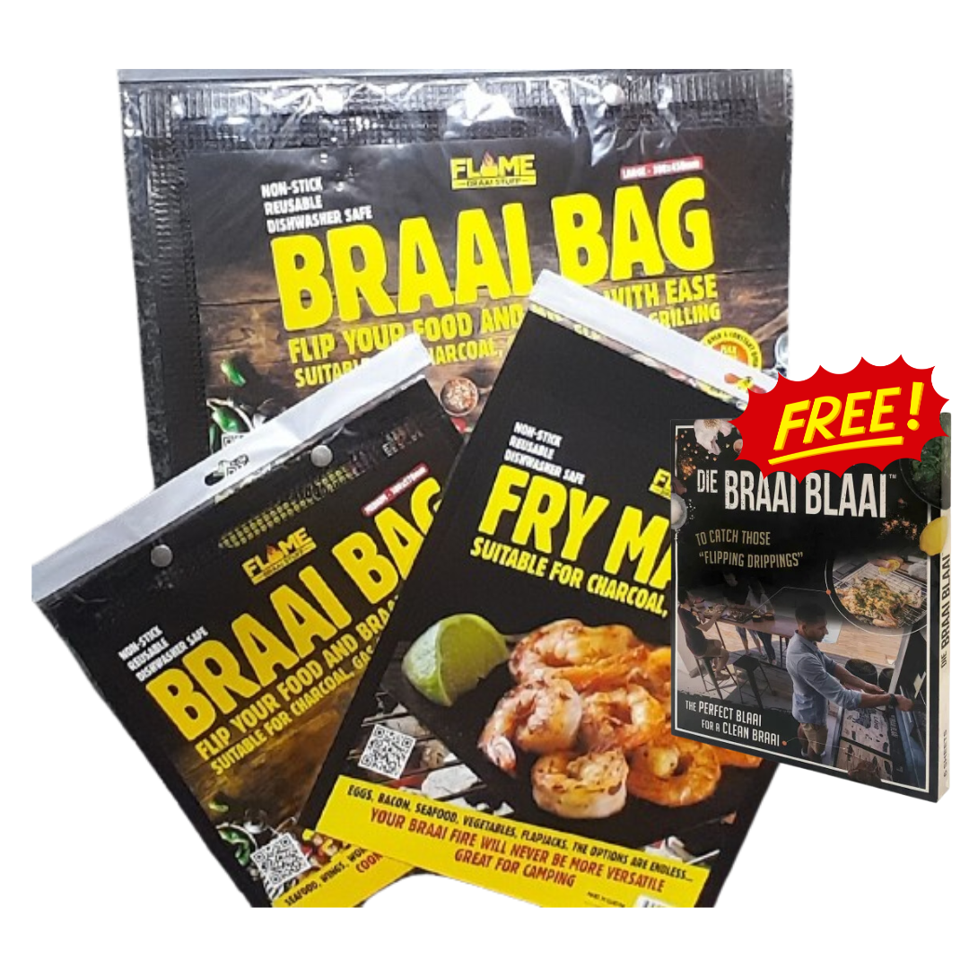 The Flame Braai Bag-Mat Combo - GRATIS BRAAI BLAAI