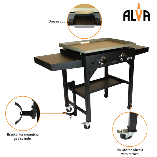Alva Olympus 2 Burner Gas Griddle BBQ Station | G672