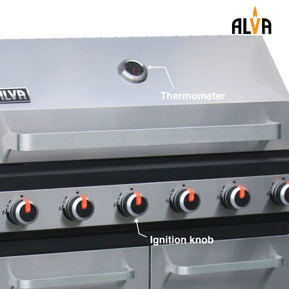 Alva Sierra 6-Burner BBQ With Side Burner