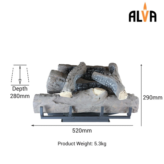 Log Fireplace Gas Heater 520mm Wide | GFP100