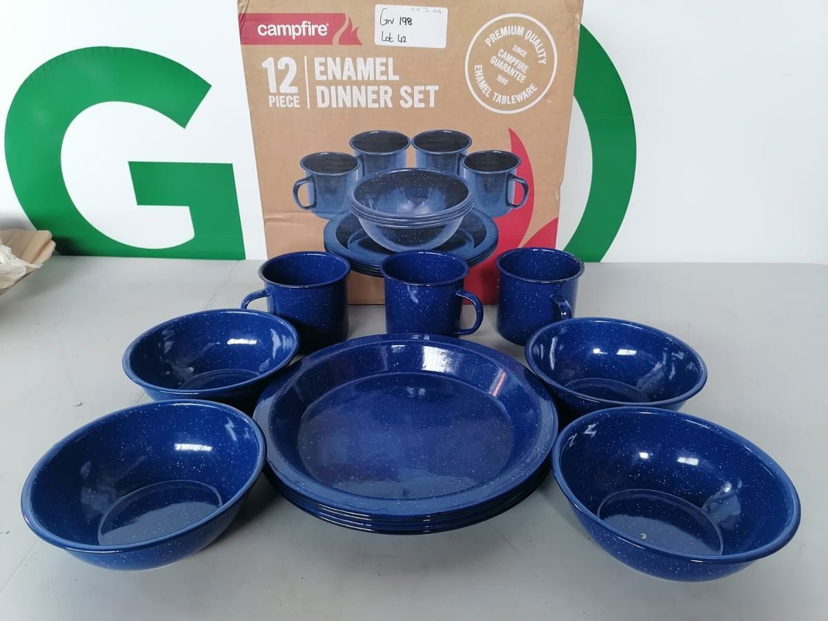 Dinnerset 4 Person Enamel Navy