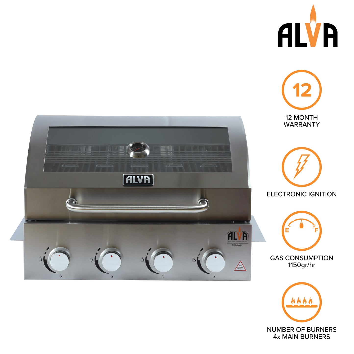 Alva Mojave 4-Burner Drop-In Gas BBQ | GSS4BTT