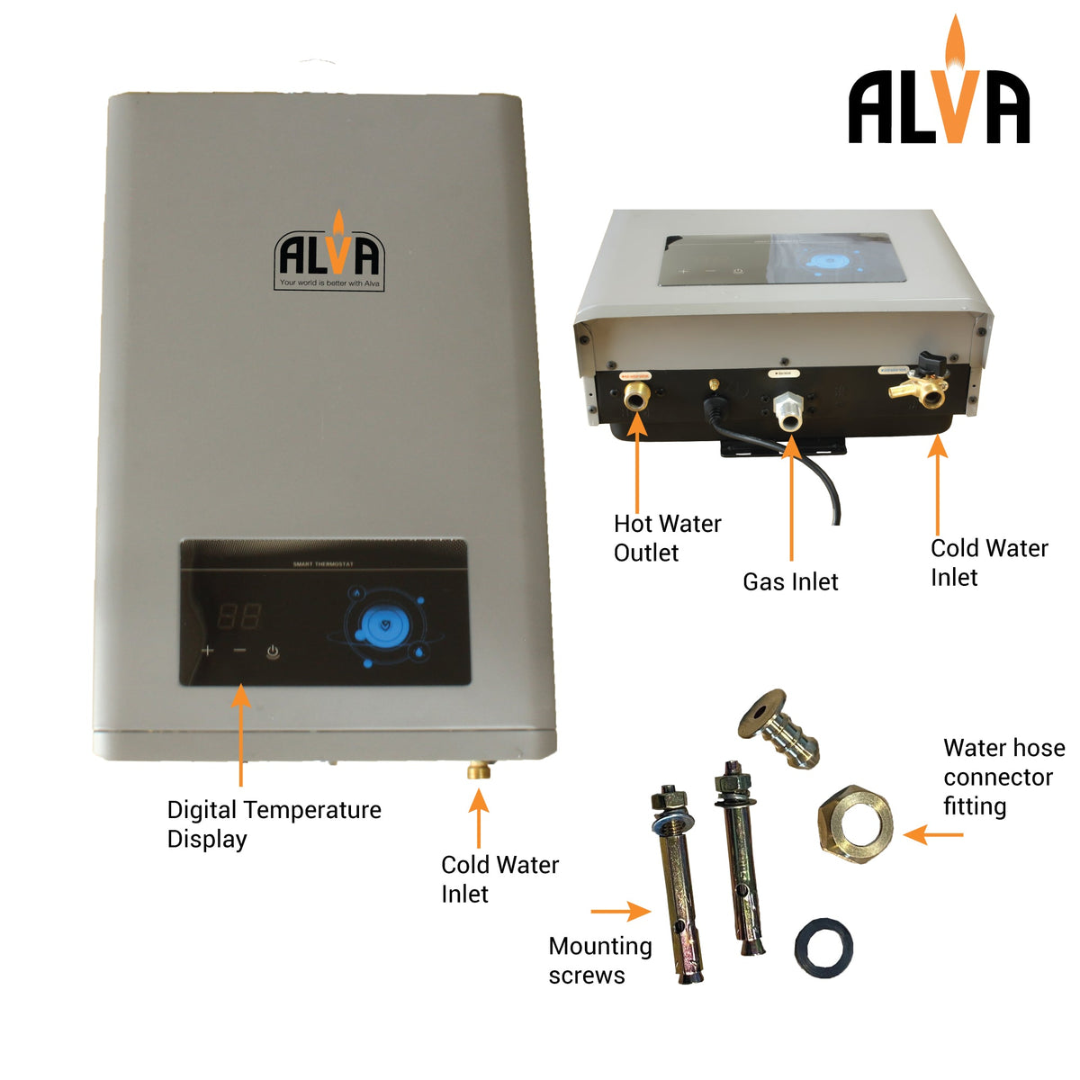 Alva 14L constant temperature gas geyser