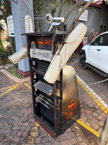 SpitAlles Rotisserie Combo (Includes: Counter Stand, Motor, Fork with Shaft and Canvas Bag)