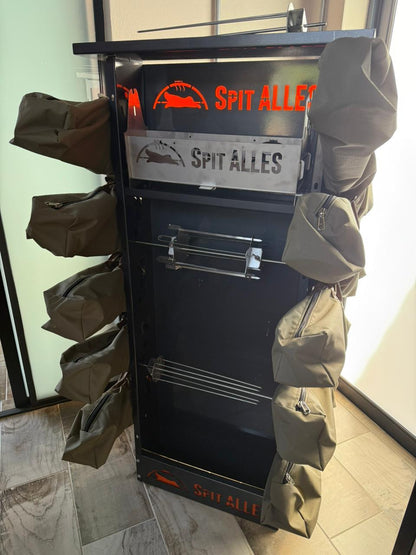 SpitAlles Rotisserie Combo (Includes: Counter Stand, Motor, Fork with Shaft and Canvas Bag)