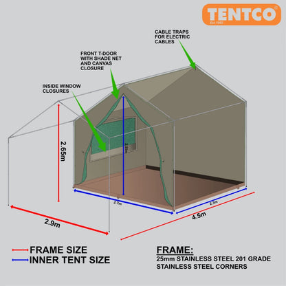 Tentco Junior Sahara Frame Tent interior