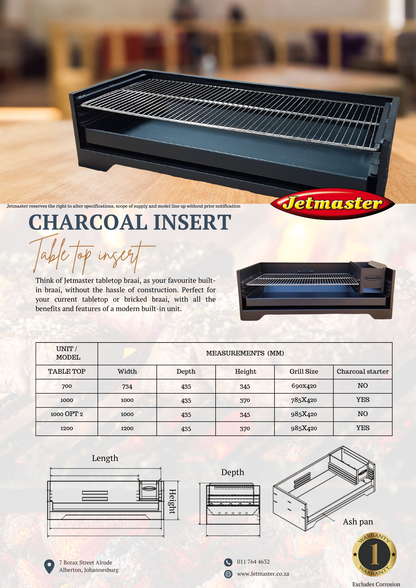 Jetmaster TABLE TOP / INSERT 700/1000/1200