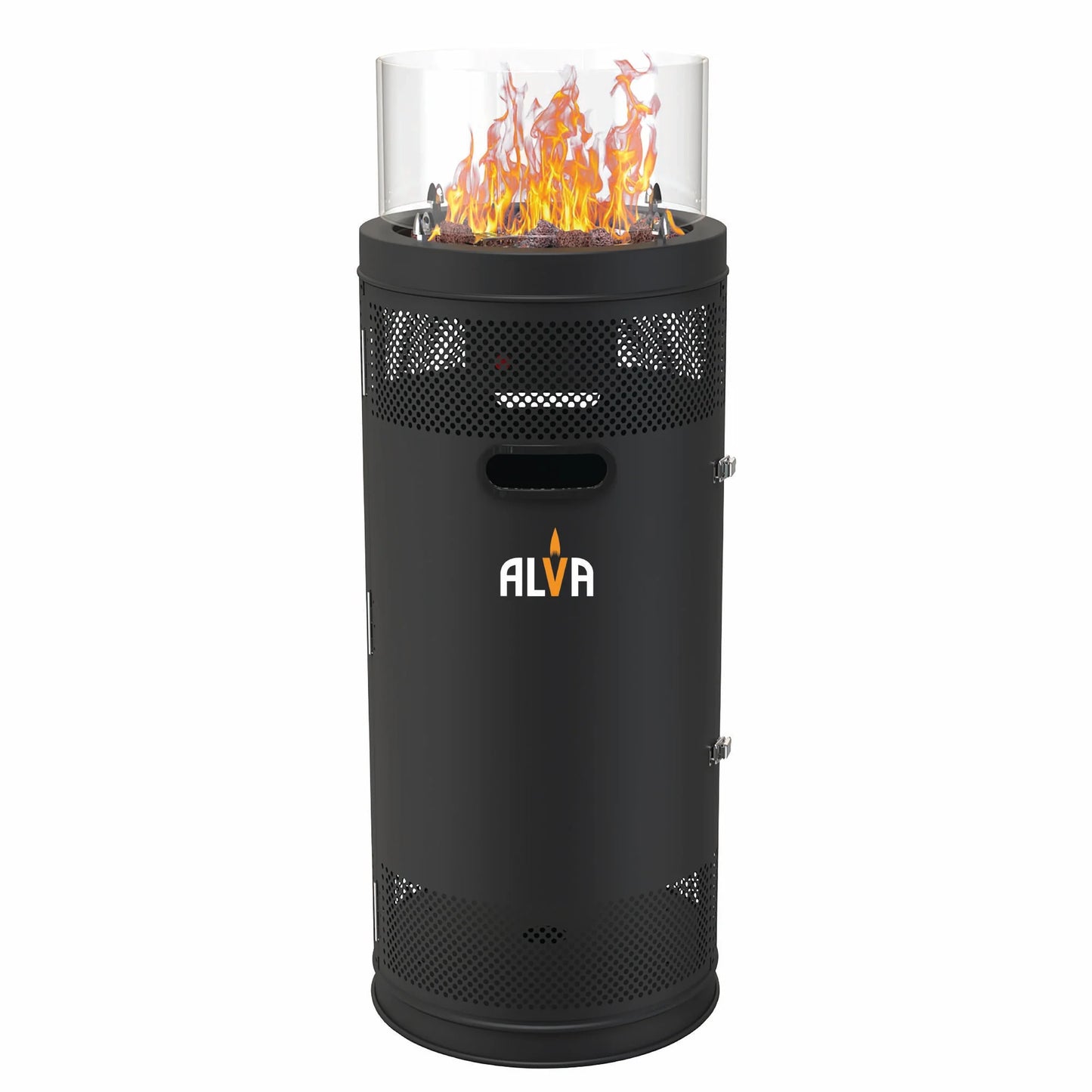 Alva Short Stand Firepit Gas Patio Heater With Lava Stones(10kW) | GHP38