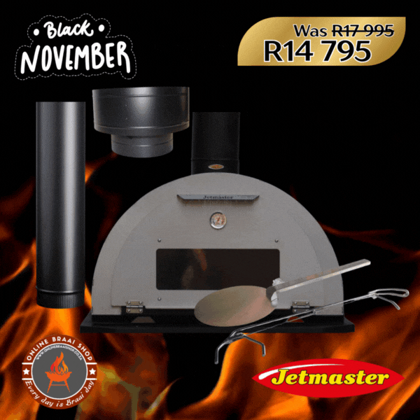 Jetmaster Bella Forno Pizza Oven with 600mm Flue, Cowl, Pizza Paddle & Log Claw | D3000150
