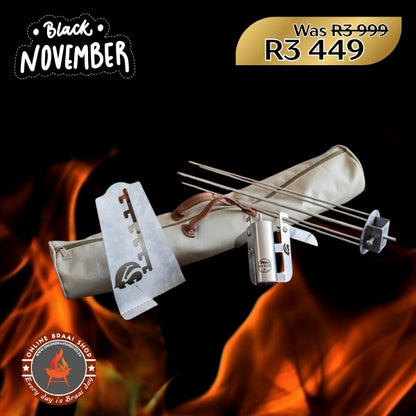 SpitAlles Rotisserie Combo (Includes: Counter Stand, Motor, Fork with Shaft and Canvas Bag)