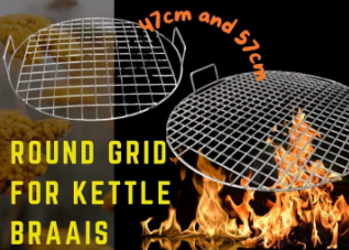 Round Grid for Kettle braais (47 & 57 cm) - Stainless Steel