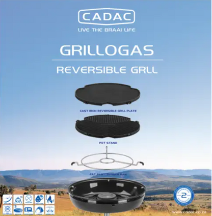 Grillogas - Cast Iron Reversable Grill Braai | 740-10-ZA