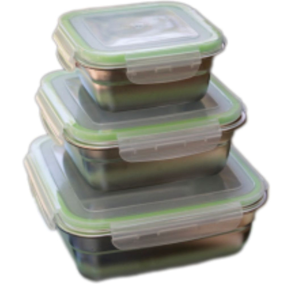 Versatile Stainless Steel Braai Bak with plastic lid Sets 4 or 5 Pac